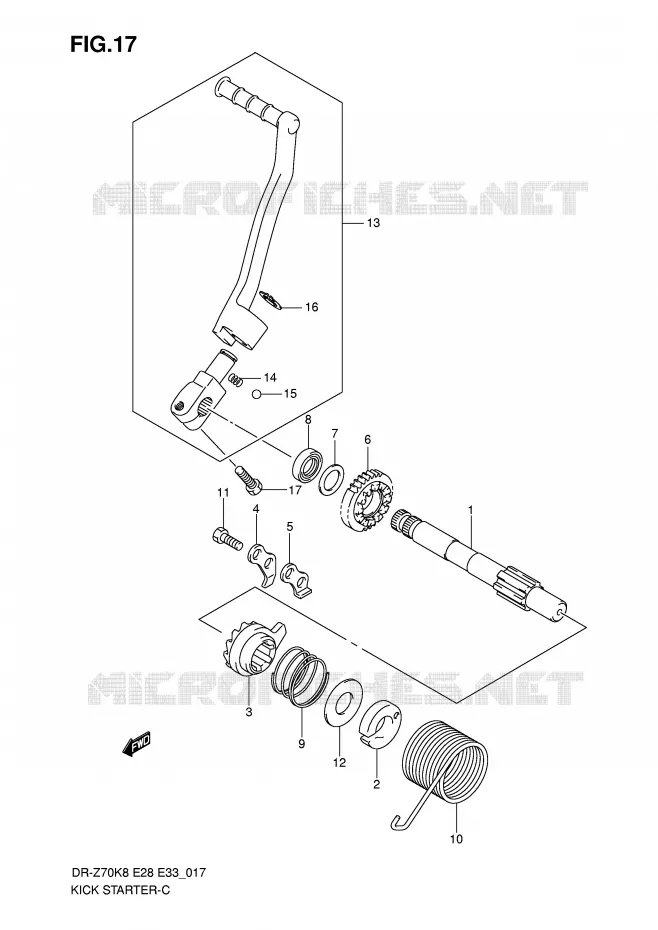 KICKSTARTER Suzuki MOTO 70 DR-Z 2012  DR-Z70L0(E28/E33)