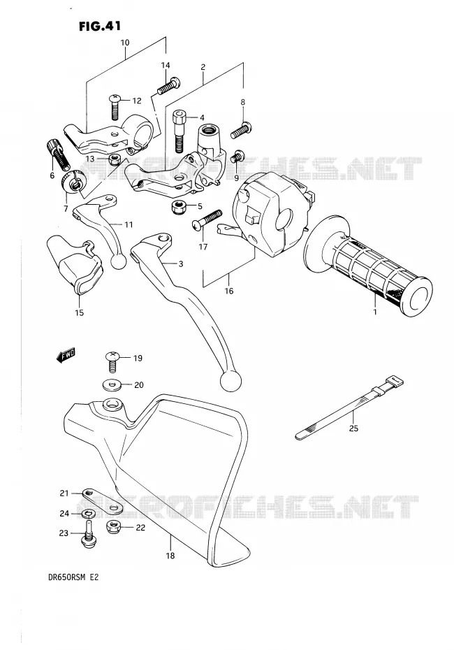 LINKER HANDGREEP Suzuki MOTO 650 DR 1991  DR650RSM(E2)