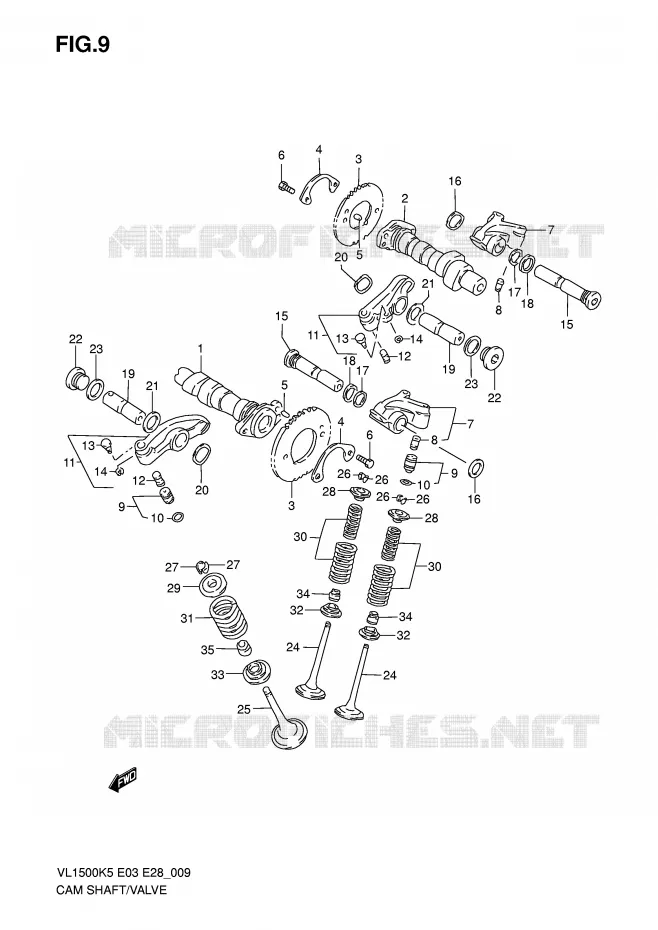 NOKKENAS - VALVES Suzuki MOTO 1500 BOULEVARD 2005  VL1500TK5(E3/E28)