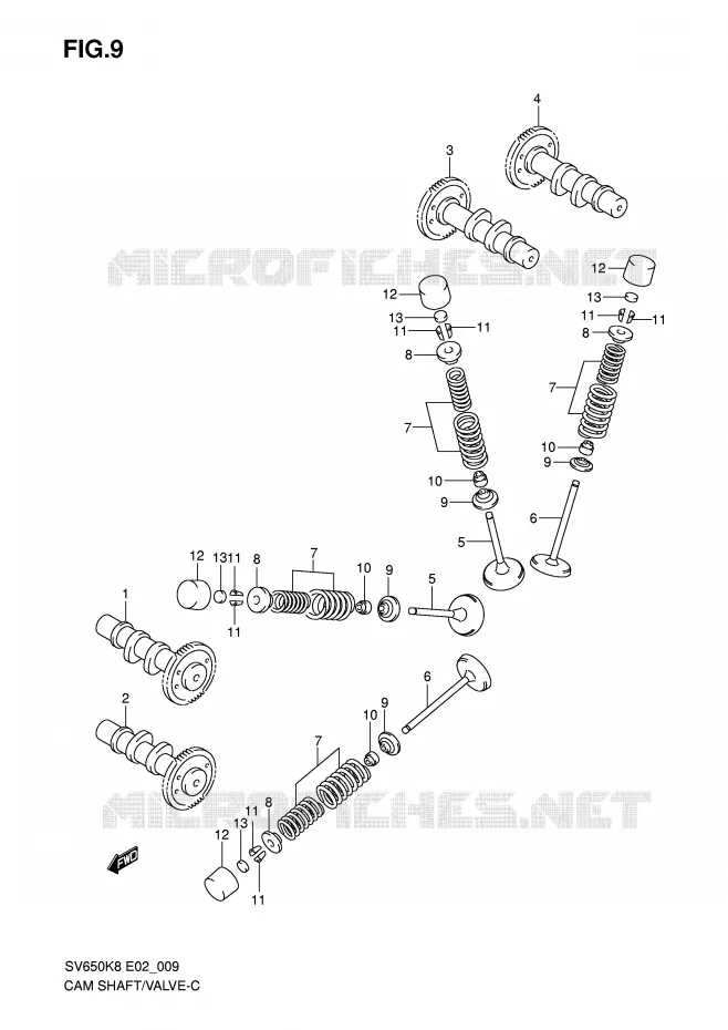 NOKKENAS - VALVES Suzuki MOTO 650 SV 2008  SV650SUK8(E2)