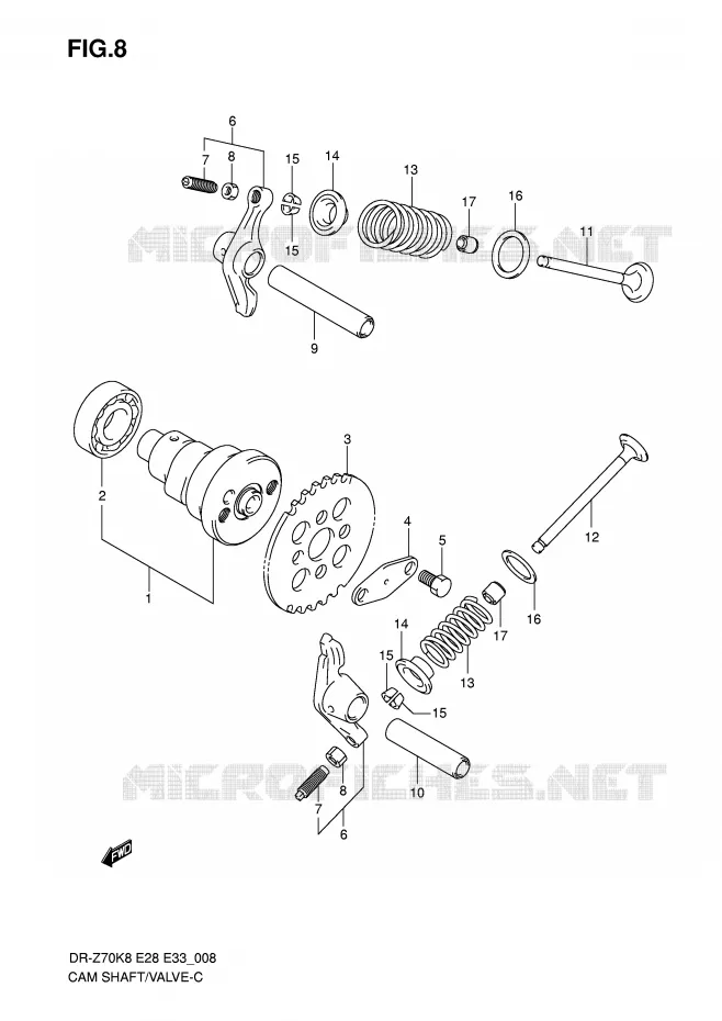 NOKKENAS - VALVES Suzuki MOTO 70 DR-Z 2012  DR-Z70L0(E28/E33)