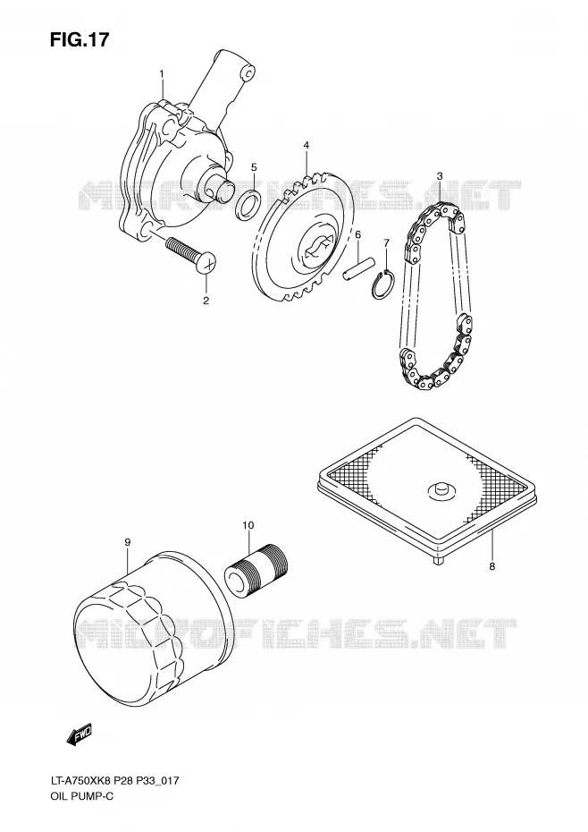 OLIEPOMP Suzuki QUAD 750 KINGQUAD 2009  LT-A750XZK9(P28/P33)