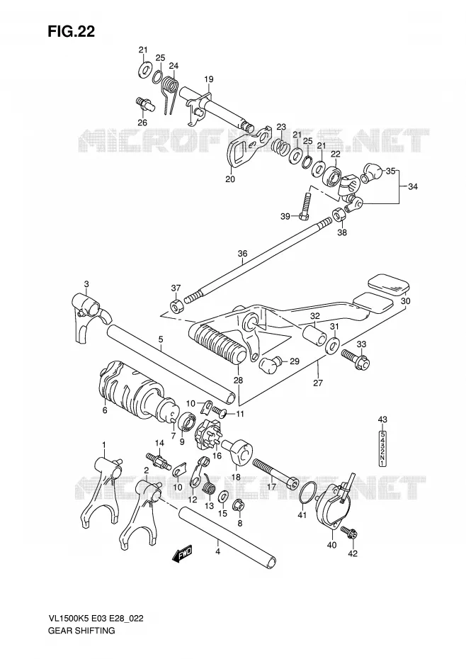 SCHAKELEN ASSY Suzuki MOTO 1500 BOULEVARD 2008  VL1500TK8(E3/E28)
