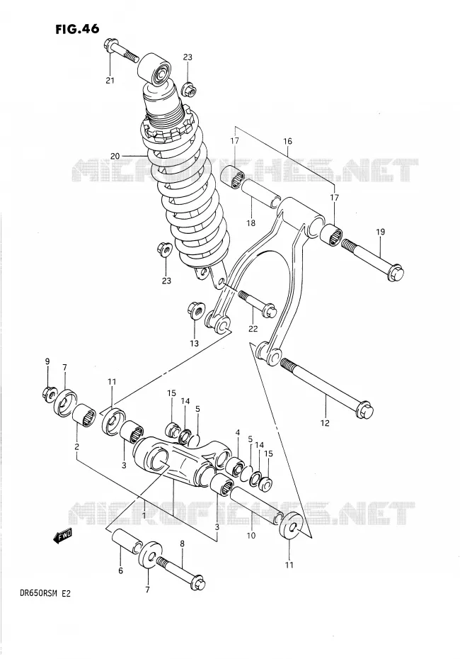 SCHOKBREKER AANEENSCHAKELING Suzuki MOTO 650 DR 1991  DR650RSM(E2)