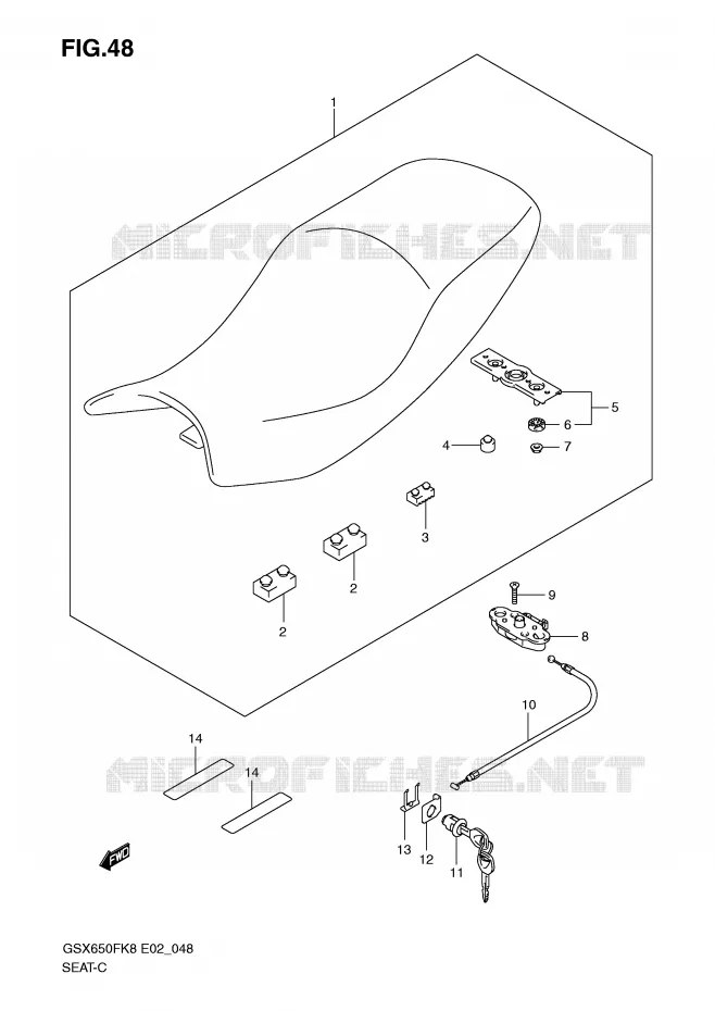 SEAT Suzuki MOTO 650 GSX-F 2010  GSX650FAL0(E2)