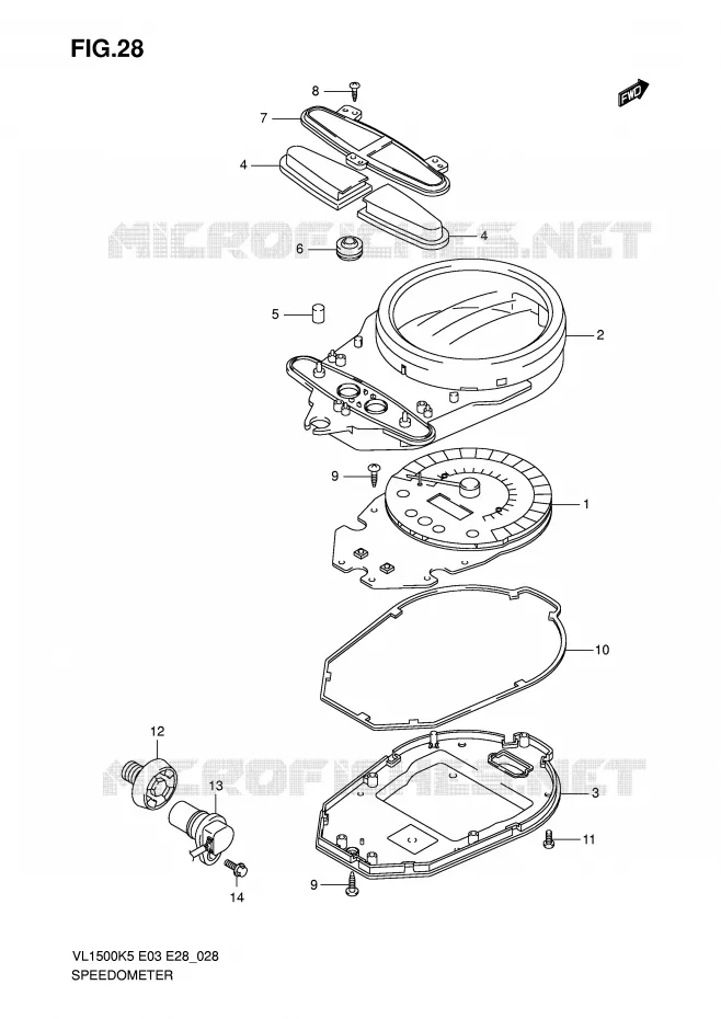 SNELHEIDSMETER Suzuki MOTO 1500 BOULEVARD 2006  VL1500K6(E3/E28)