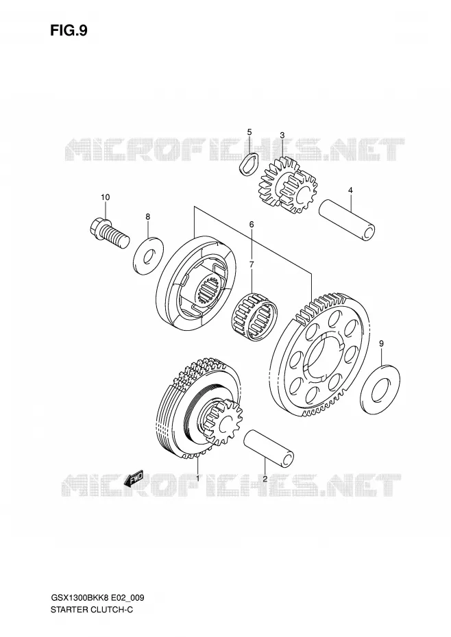 STARTMOTOR CLUTCH Suzuki MOTO 1300 B-KING 2010  GSX1300BKL0(E2)