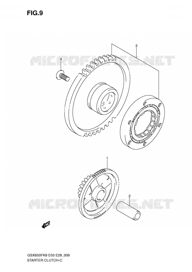 STARTMOTOR CLUTCH Suzuki MOTO 650 GSX-F 2009  GSX650FAK9(E3/E28)