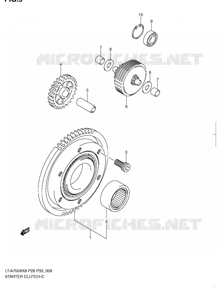 STARTMOTOR CLUTCH Suzuki QUAD 750 KINGQUAD 2008  LT-A750XZK8(P28/P33)