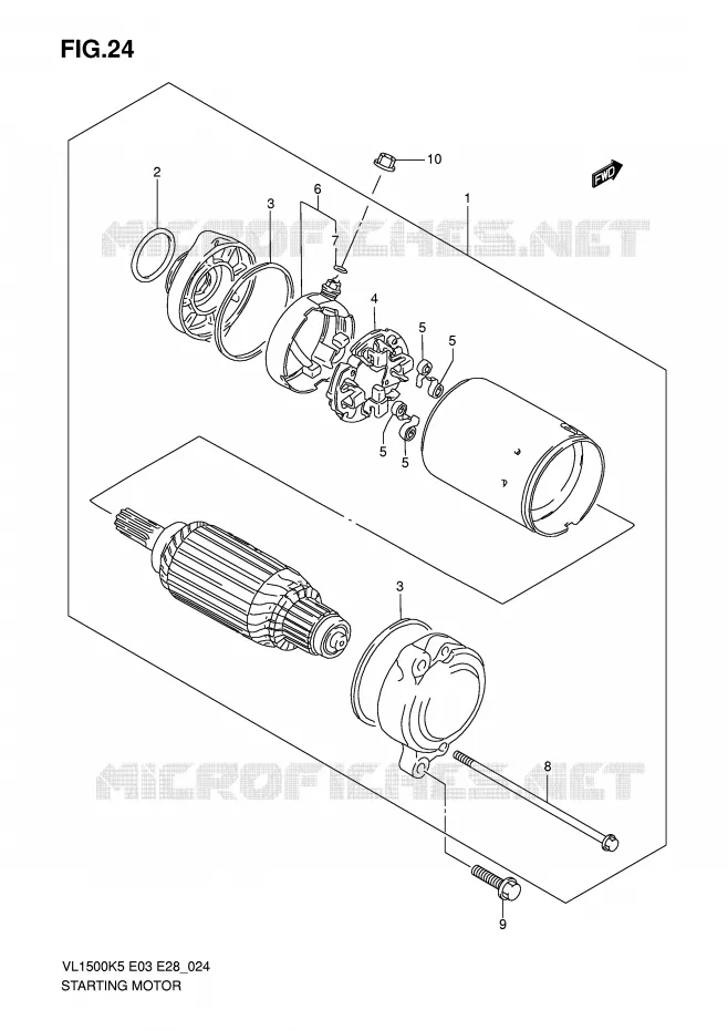 STARTMOTOR Suzuki MOTO 1500 BOULEVARD 2007  VL1500K7(E3/E28)