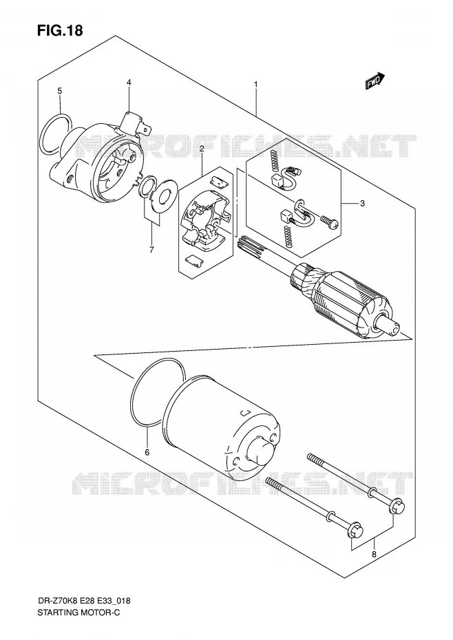 STARTMOTOR Suzuki MOTO 70 DR-Z 2008  DR-Z70K8(E28/E33)