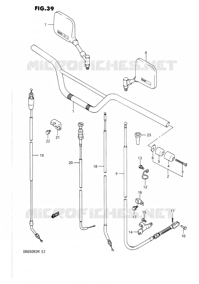 STUUR (MODELE L) Suzuki MOTO 650 DR 1991  DR650RSM(E2)