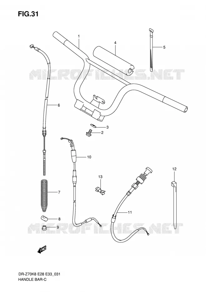 STUUR Suzuki MOTO 70 DR-Z 2012  DR-Z70L0(E28/E33)