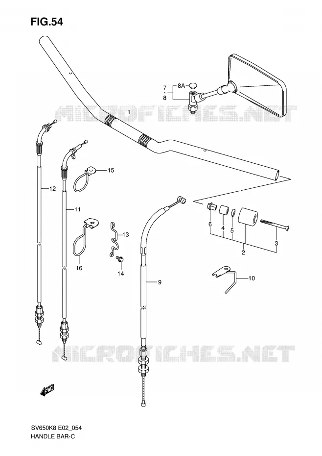 STUUR (WITHOUT COWLING) Suzuki MOTO 650 SV 2008  SV650UK8(E2)