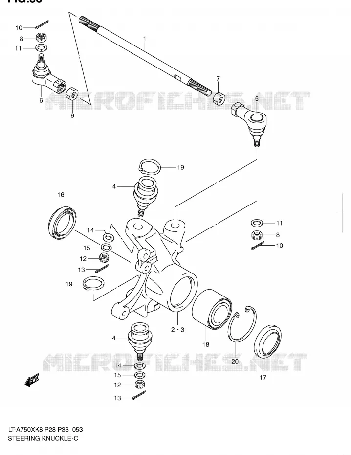 STUURINRICHTINGS - HUB Suzuki QUAD 750 KINGQUAD 2008  LT-A750XK8(P28/P33)
