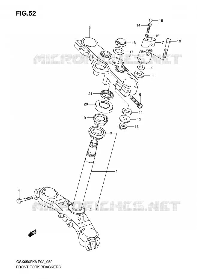 STUURKOLOM Suzuki MOTO 650 GSX-F 2009  GSX650FUK9(E2)