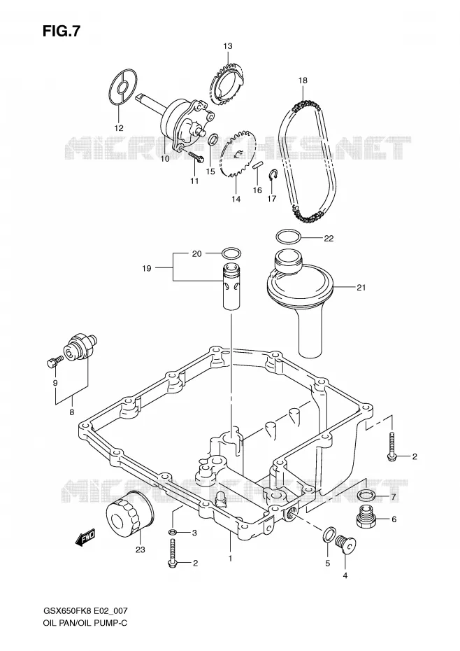 SUMP - OLIEPOMP  Suzuki MOTO 650 GSX-F 2010  GSX650FAL0(E2)