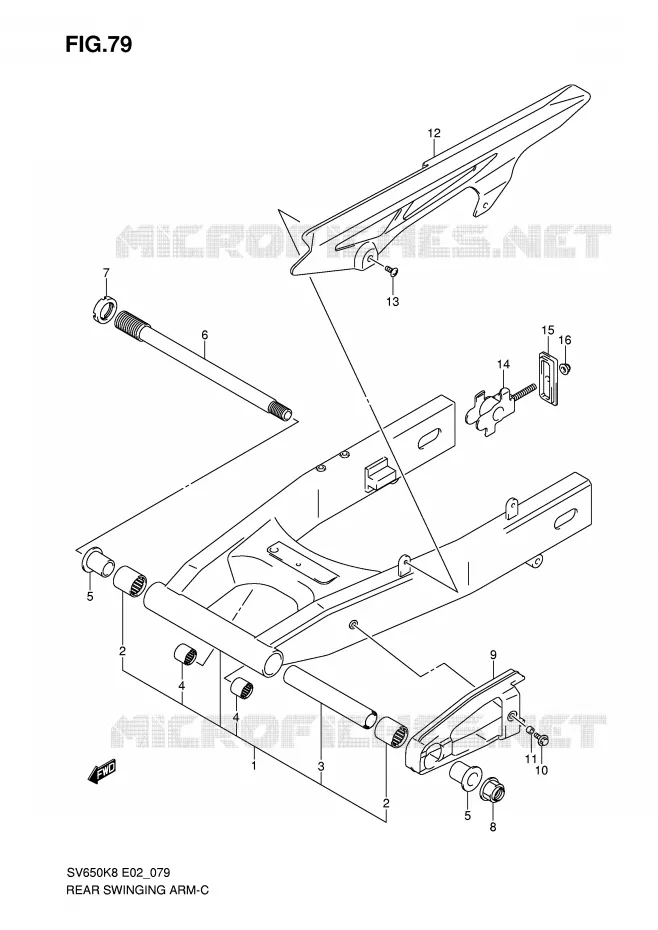 SWINGARM Suzuki MOTO 650 SV 2010  SV650SUAL0(E2)