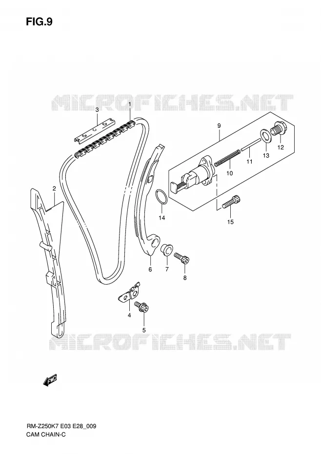 TIMING Suzuki MOTO 250 RM-Z 2009  RM-Z250K9(E3/E28)