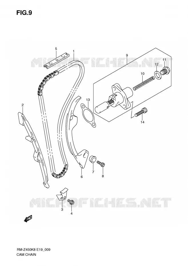 TIMING Suzuki MOTO 450 RM-Z 2009  RM-Z450K9(E19)