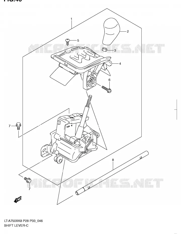 VERSNELLINGSPOOK (MODEL K8/K9) Suzuki QUAD 750 KINGQUAD 2008  LT-A750XK8(P28/P33)