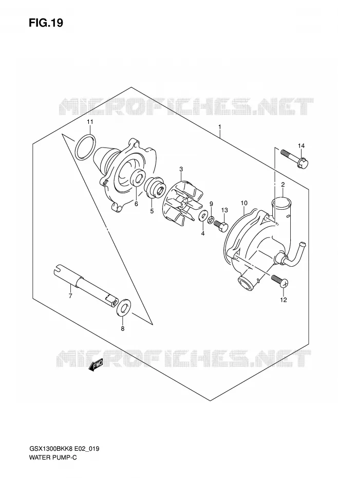 WATERPOMP Suzuki MOTO 1300 B-KING 2009  GSX1300BKAK9(E2)