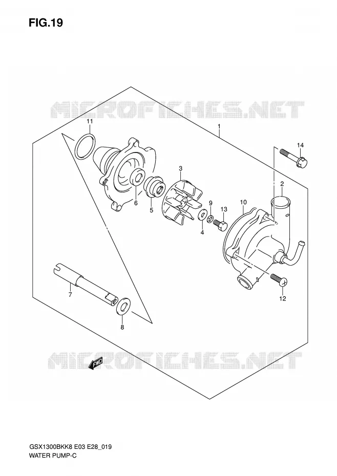 WATERPOMP Suzuki MOTO 1300 B-KING 2009  GSX1300BKAK9(E3/E28)