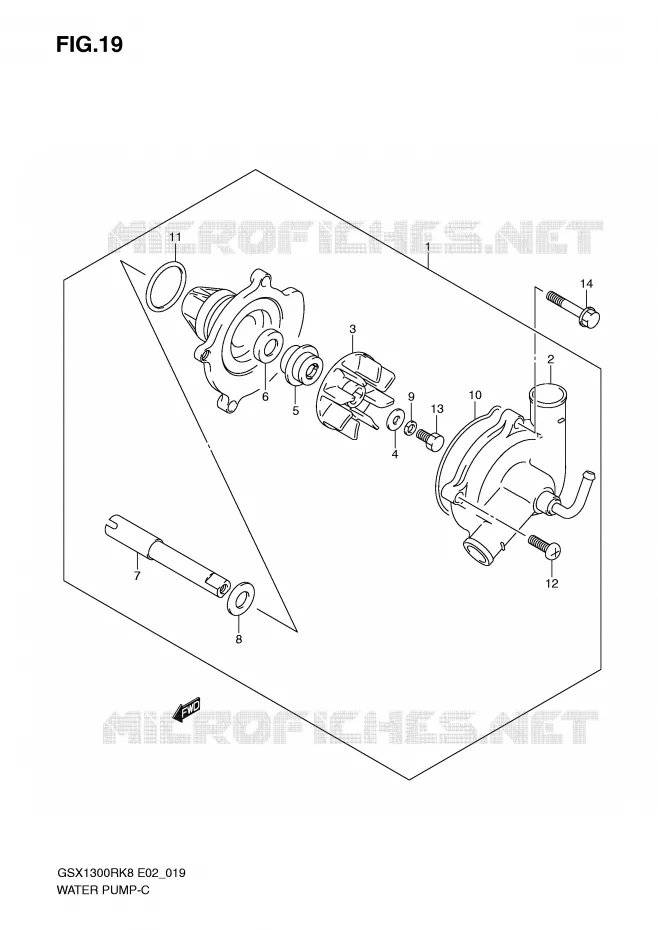 WATERPOMP Suzuki MOTO 1300 HAYABUSA 2008  GSX1300RU2K8(E2)