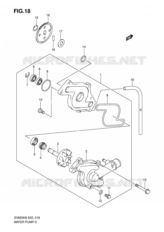 WATERPOMP Suzuki MOTO 650 SV 2010  SV650SAL0(E2)