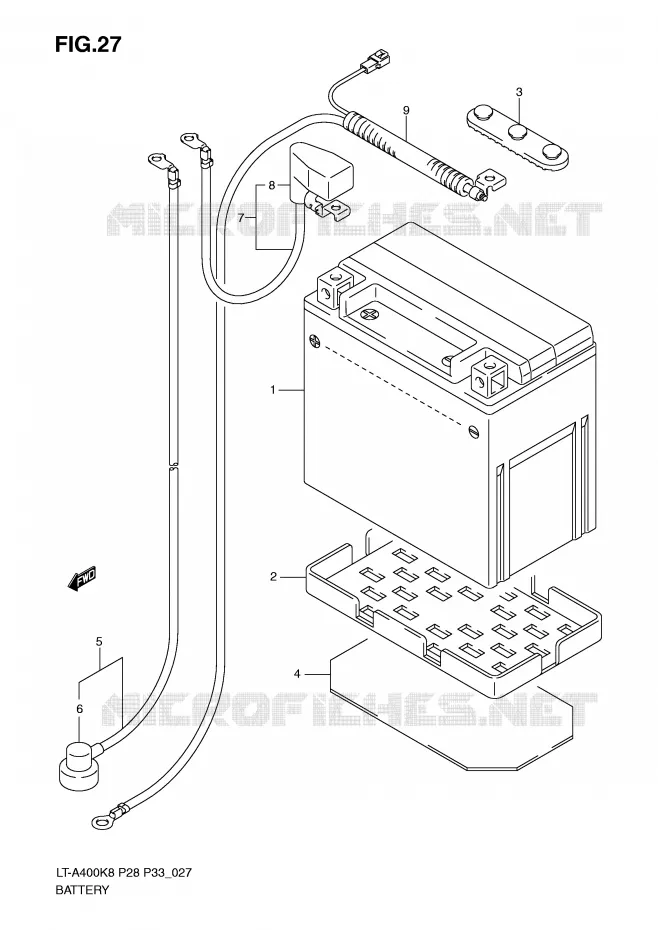 ACCU (MODEL K8/K9) Suzuki QUAD 400 KINGQUAD 2010  LT-A400L0(P28/P33)