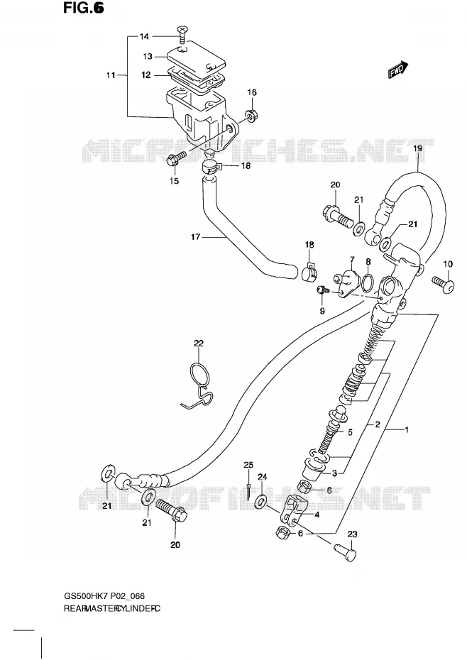 ACHTER HOOFDREMCILINDER Suzuki MOTO 500 GS-E 2008  GS500HK8(P02)