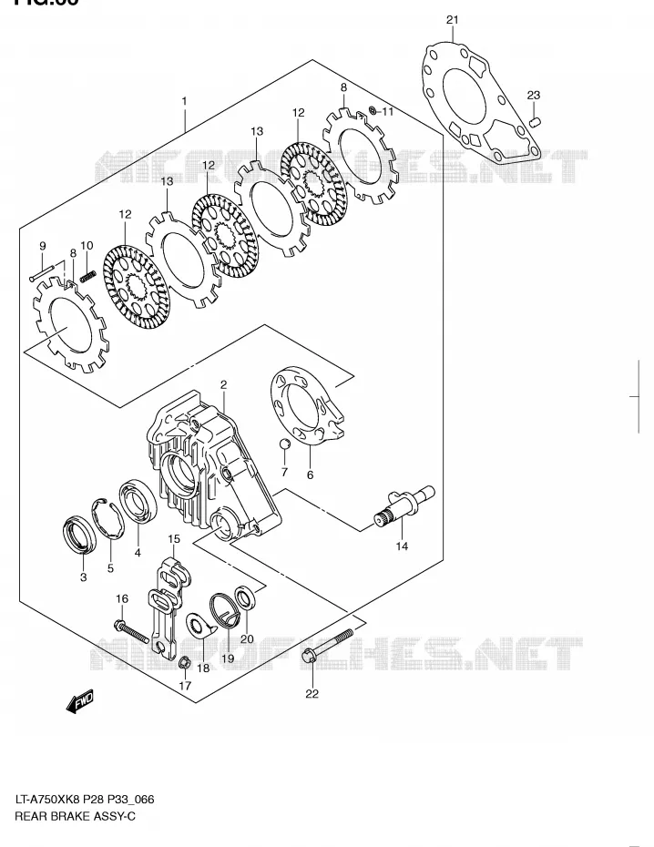 ACHTERREM ASSY Suzuki QUAD 750 KINGQUAD 2008  LT-A750XZK8(P28/P33)