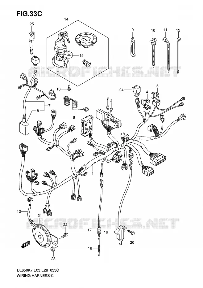 BEDRADING (DL650AK8/AK9/AL0) Suzuki MOTO 650 V-STROM 2009  DL650K9(E3/E28)