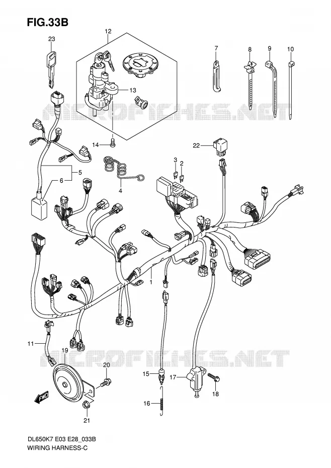 BEDRADING (DL650K8/K9/L0) Suzuki MOTO 650 V-STROM 2007  DL650K7(E3/E28)