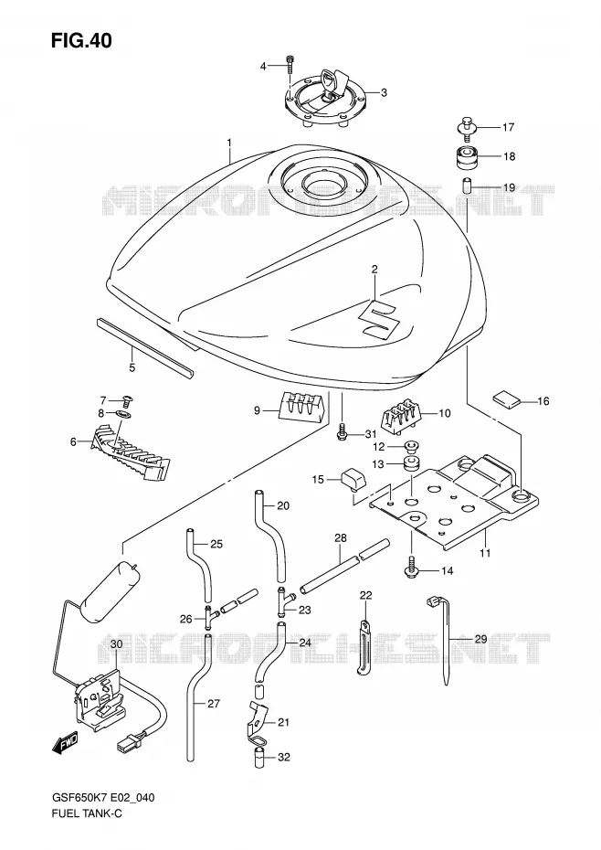 BENZINETANK Suzuki MOTO 650 BANDIT 2008  GSF650K8(E2)