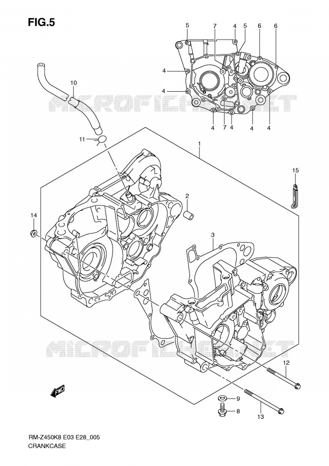 CARTER (RM-Z450K8/K9/L0) Suzuki MOTO 450 RM-Z 2011  RM-Z450L1(E3/E28)