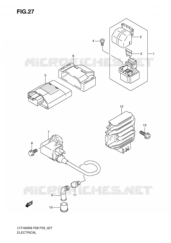 ELEKTRISCH (MODEL K8/K9) Suzuki QUAD 400 KINGQUAD 2009  LT-F400K9(P28/P33)