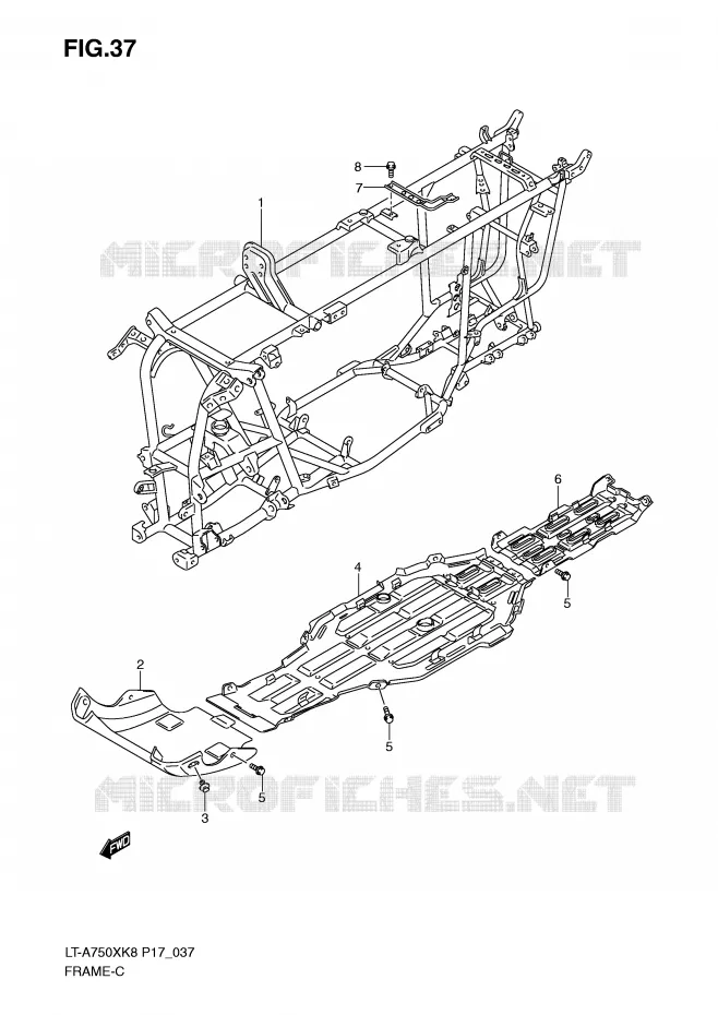 FRAME Suzuki QUAD 750 KINGQUAD 2008  LT-A750XZK8(P17)