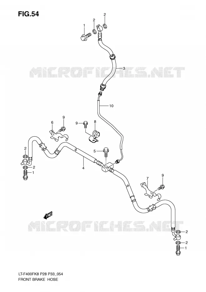 FRONT REMSLANG Suzuki QUAD 400 KINGQUAD 2009  LT-F400FK9(P28/P33)