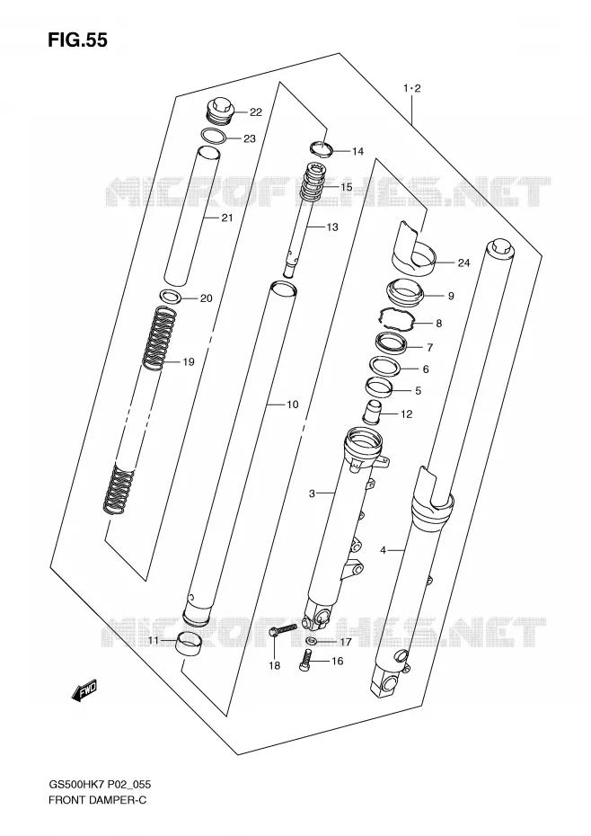 FRONT SCHOKDEMPER Suzuki MOTO 500 GS-F 2007  GS500FMK7(P02)