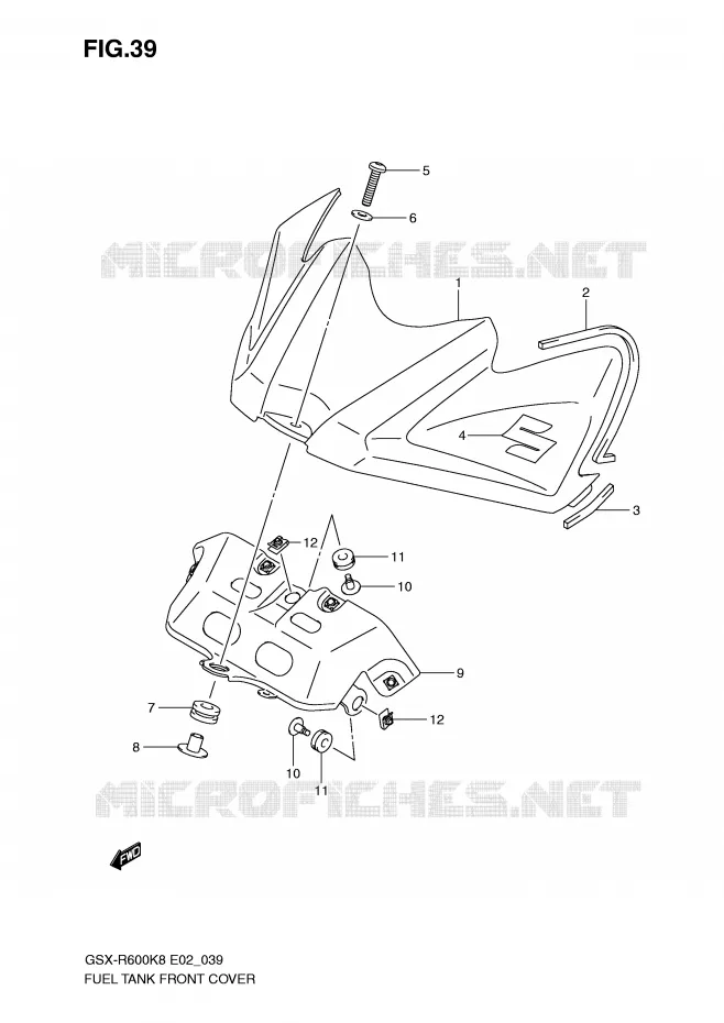 FUEL TANK VOORKLEP Suzuki MOTO 600 GSX-R 2008  GSX-R600U3K8(E2)