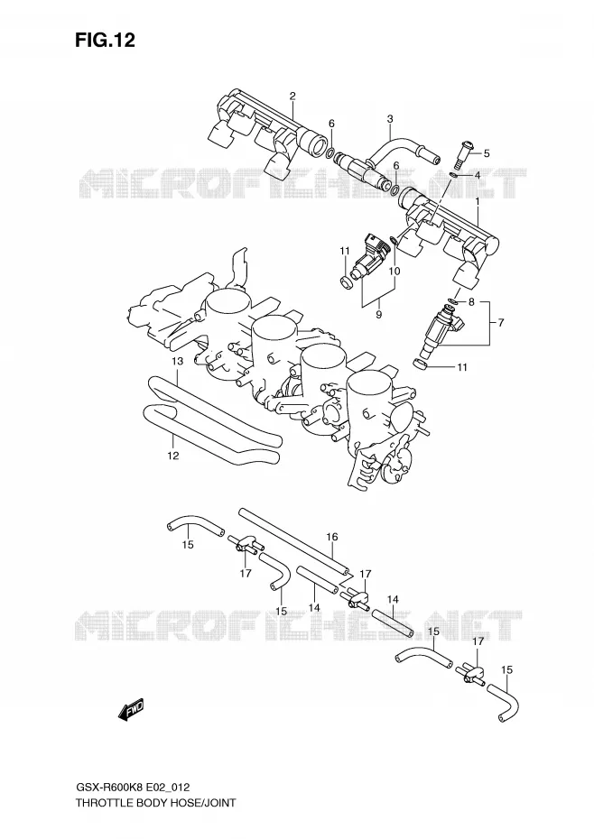 GASKLEPHUIS SLANG / JOINT Suzuki MOTO 600 GSX-R 2010  GSX-R600L0(E2)