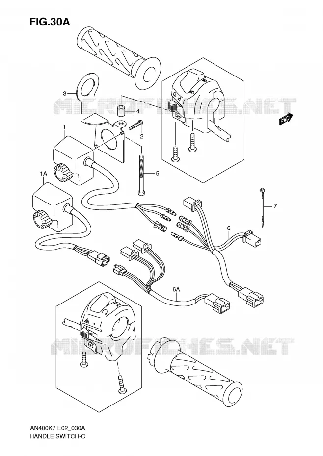 GRIP HEATER (AN400ZK7/ZK8) Suzuki SCOOTER 400 BURGMAN 2009  AN400AK9(E2)