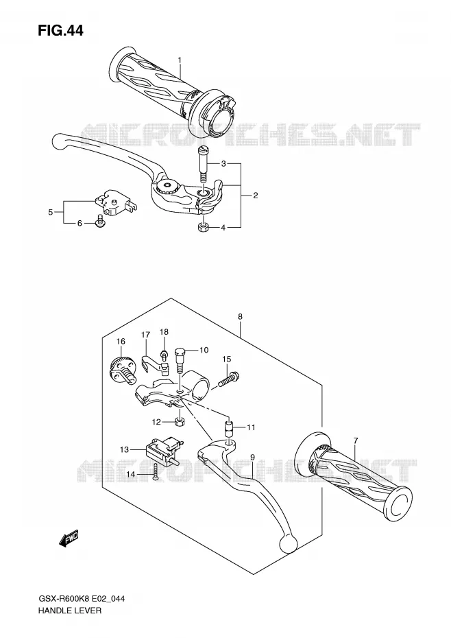 HANDGRIPS - LEVERS Suzuki MOTO 600 GSX-R 2009  GSX-R600K9(E2)