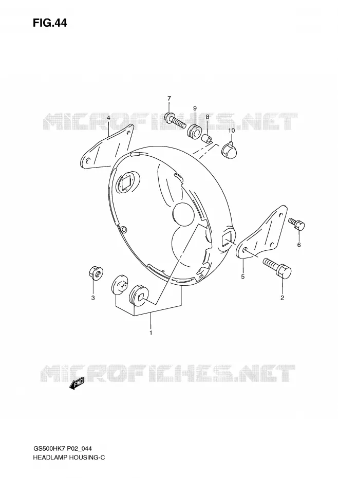 HEADLIGHT BOWL (WITHOUT COWLING) Suzuki MOTO 500 GS-F 2007  GS500FHK7(P02)