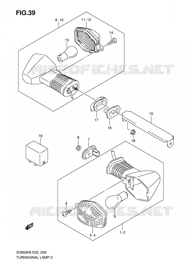 INDICATOREN (SV650SK8/SAK8/SUK8/SUAK8) Suzuki MOTO 650 SV 2010  SV650SAL0(E2)