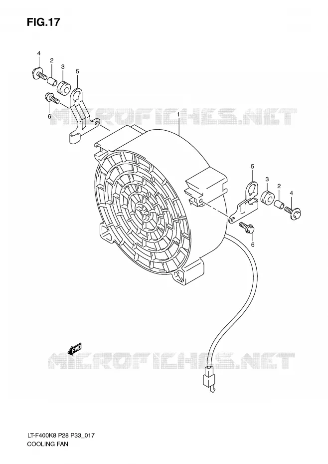KOELVENTILATOR Suzuki QUAD 400 KINGQUAD 2008  LT-F400K8(P28/P33)