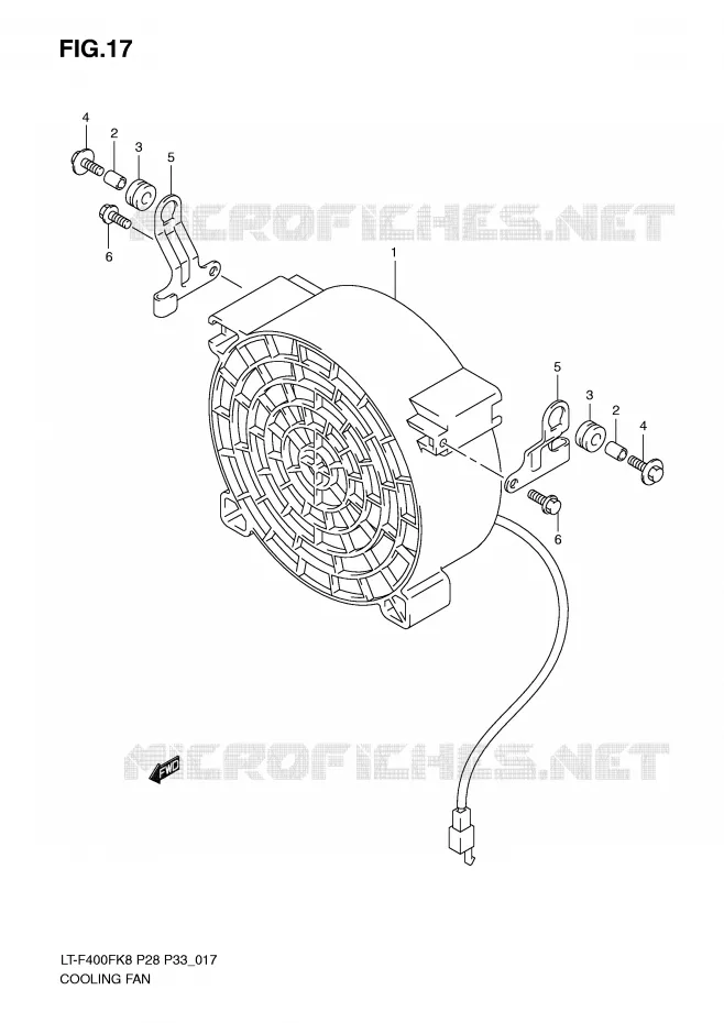 KOELVENTILATOR Suzuki QUAD 400 KINGQUAD 2009  LT-F400FK9(P28/P33)