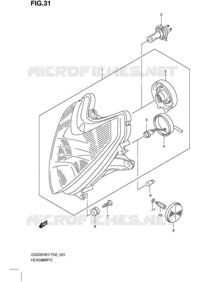 KOPLAMP (GS500FH P24) Suzuki MOTO 500 GS-E 2008  GS500HK8(P02)