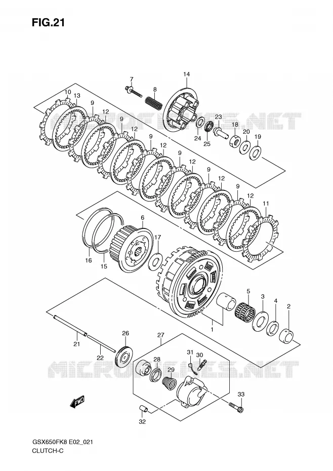 KOPPELING (MODEL K8) Suzuki MOTO 650 GSX-F 2009  GSX650FAK9(E2)